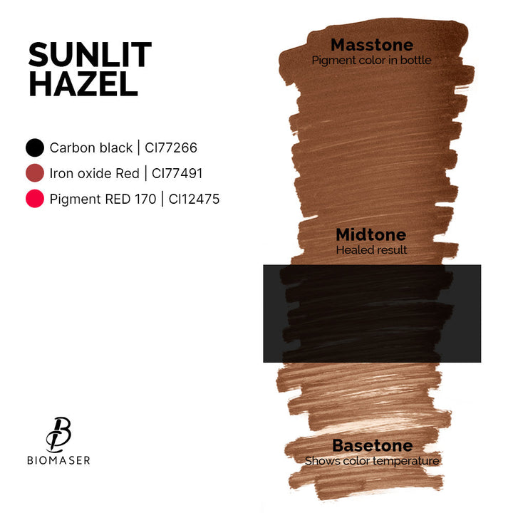 Pigment Biomaser Sprancene Sunlit Hazel – detalii nuanta pigment Biomaser