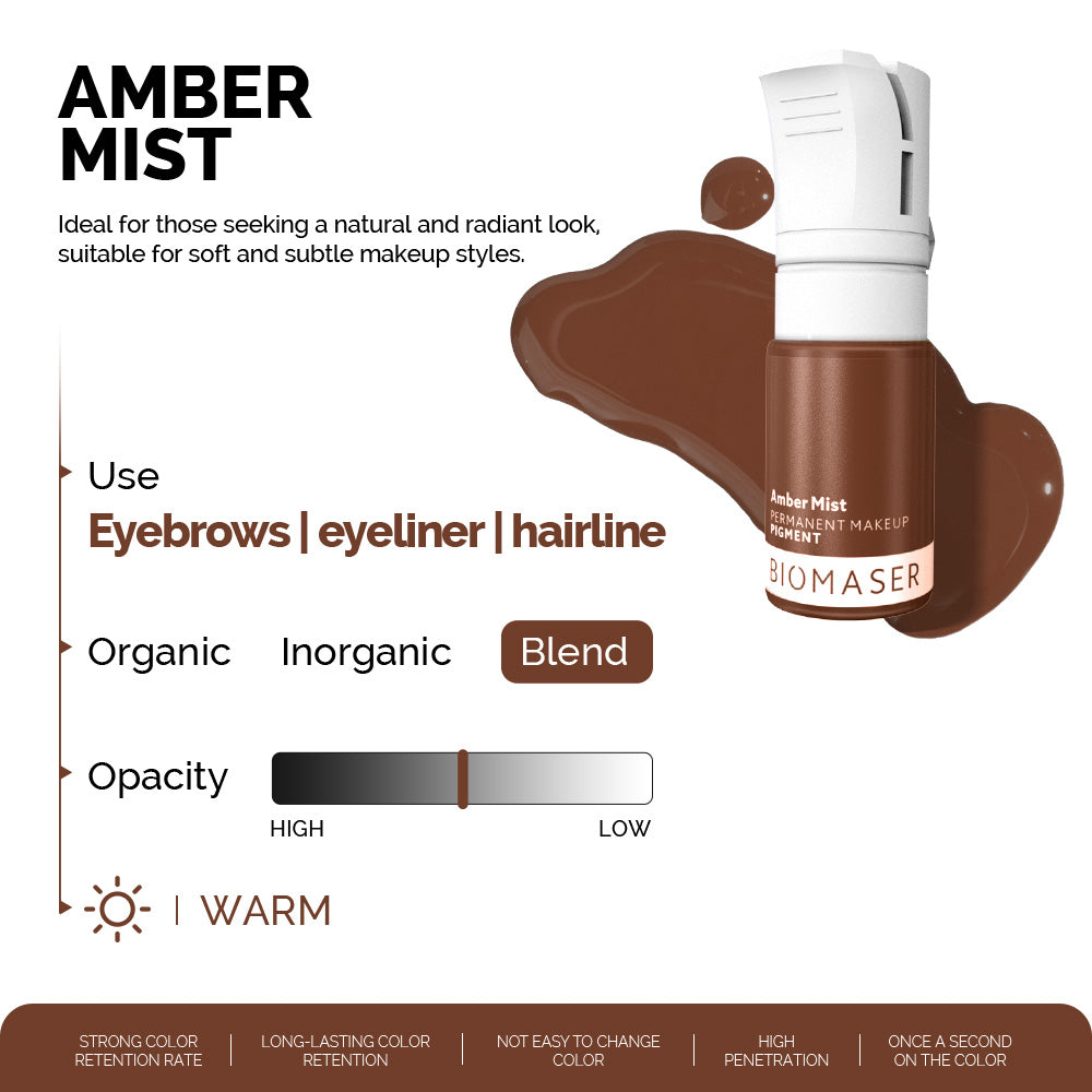Pigment Biomaser Sprancene Amber Mist – detalii nuanta pigment Biomaser
