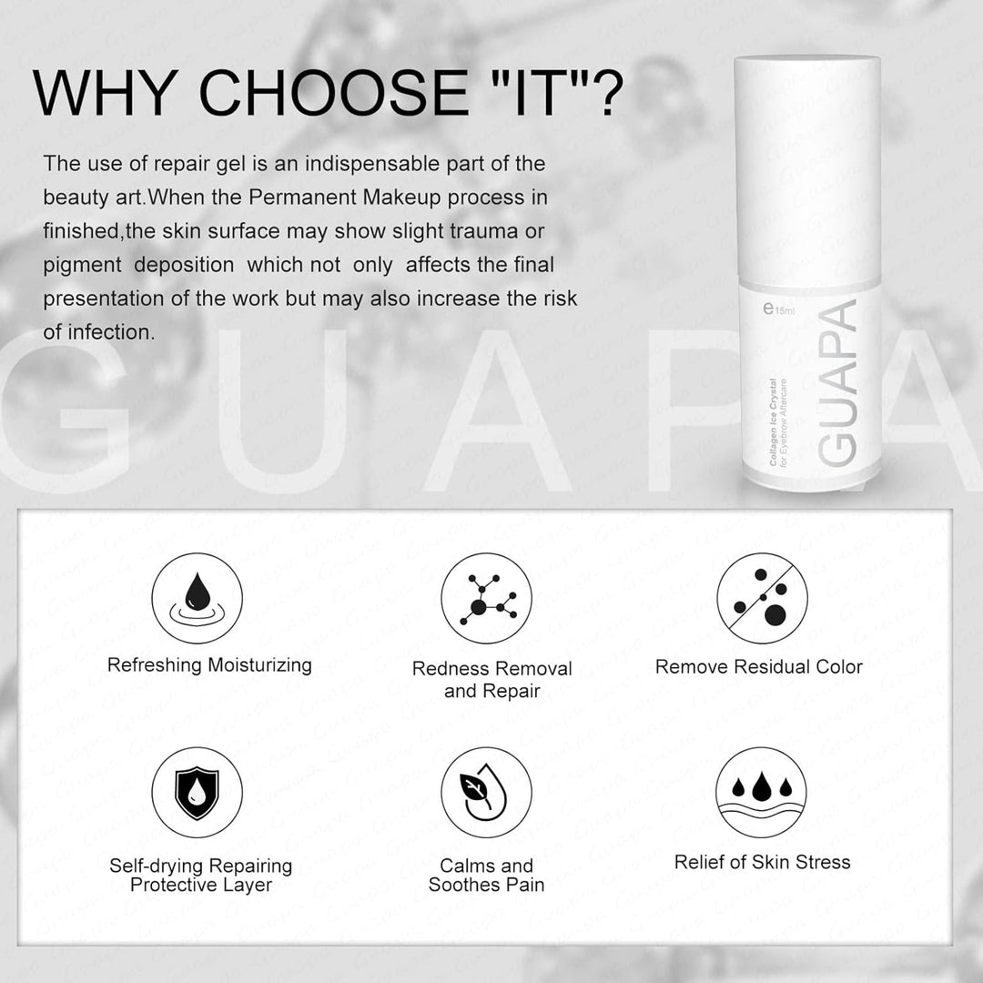 Collagen Ice Crystal Repair Gel for eyebrows - soothing and protective gel after PMU