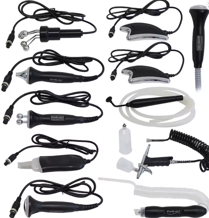 10-in-1 Hydro Dermabrasion Device (Hydra Facial) – Deep cleansing, exfoliation, oxygenation, lifting & serum infusion – with multiple handles