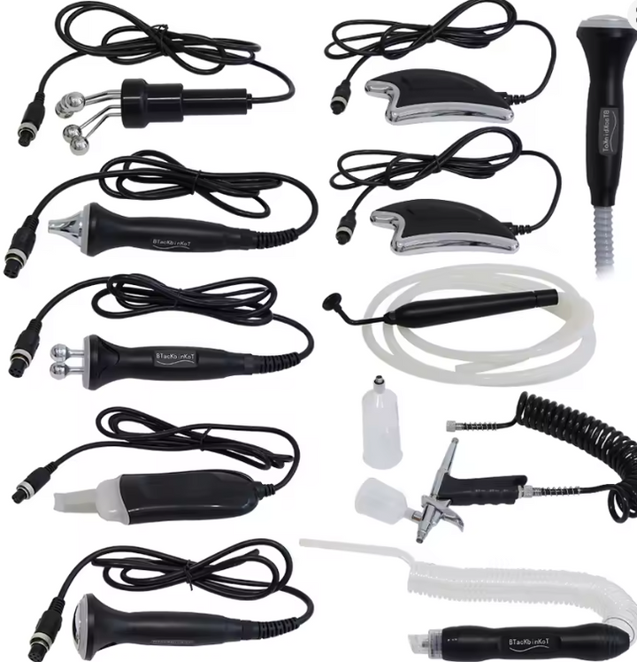 10-in-1 Hydro Dermabrasion Device (Hydra Facial) – Deep cleansing, exfoliation, oxygenation, lifting & serum infusion – with multiple handles