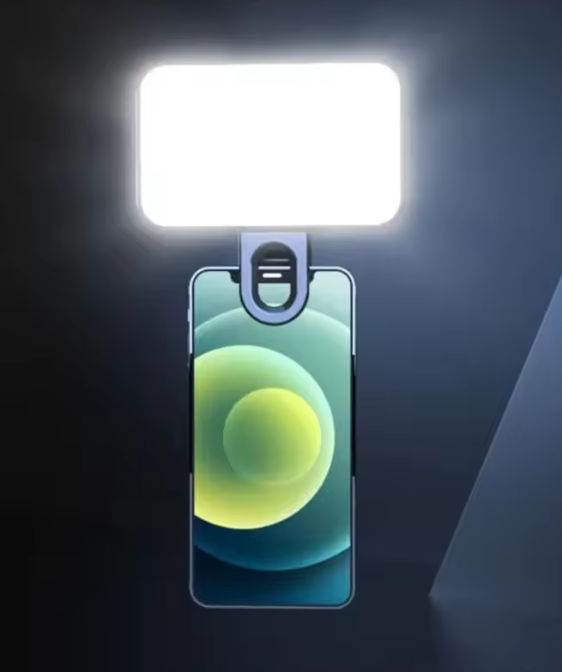 LED Selfie Light with Clip – for Phone, Tablet, and Laptop – 3 Modes