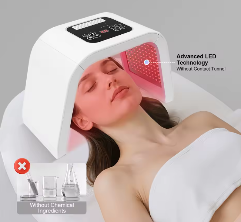LED Facial Phototherapy Mask 7 Colors – 287 SMD LEDs, 5–60 min Timer, 100–240V