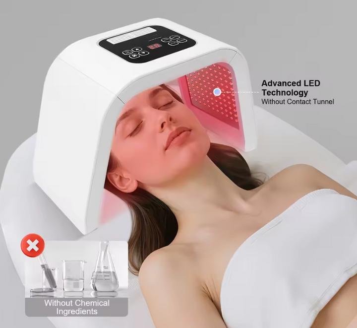 LED Facial Phototherapy Mask 7 Colors – 287 SMD LEDs, 5–60 min Timer, 100–240V