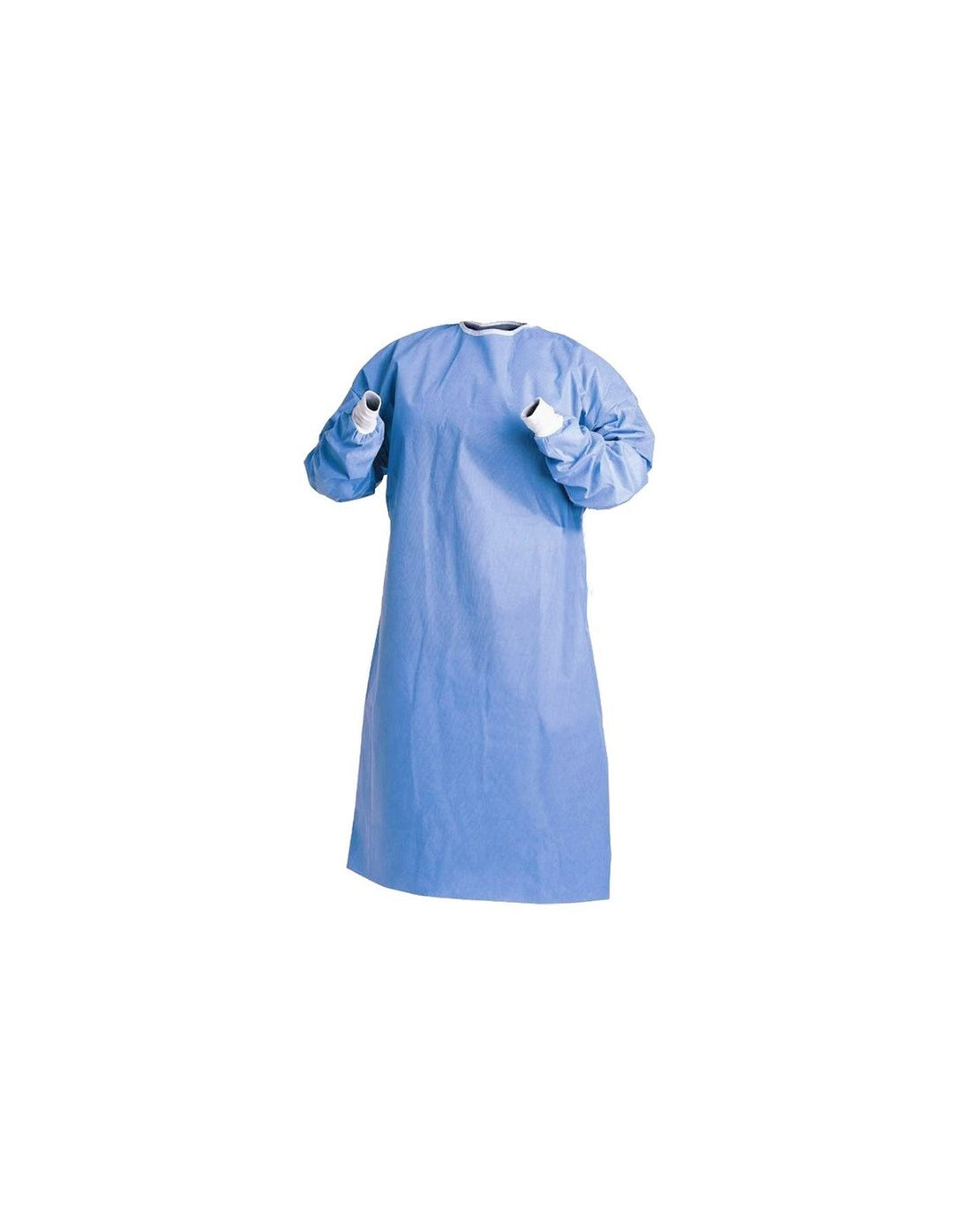 Blue sterile protective gown, with ties