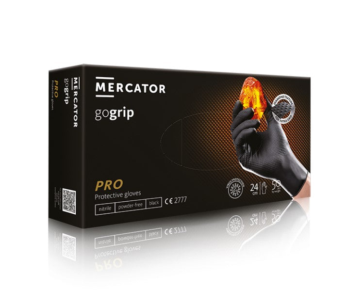 Nitrile protective gloves, examination, black
